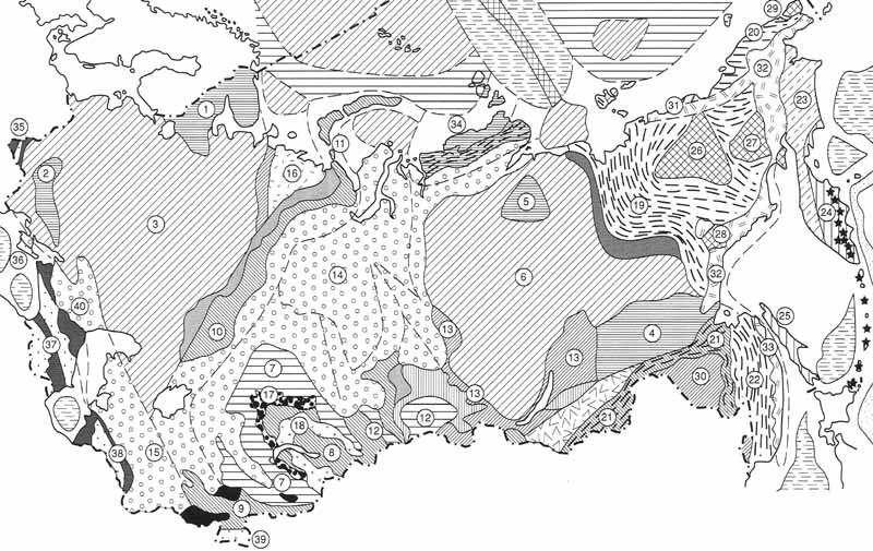 Main tectonic structures of Northern Eurasia