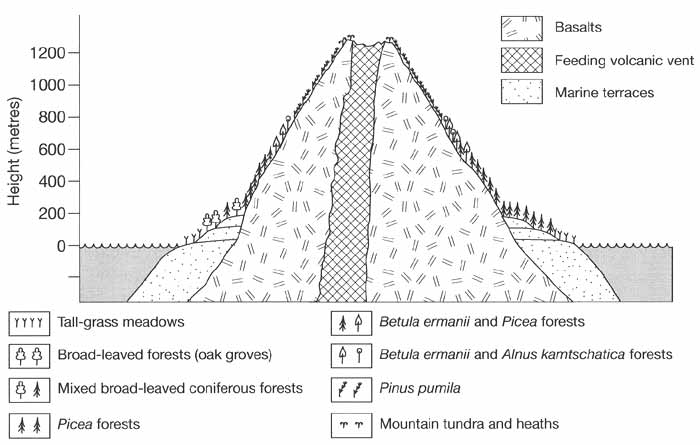 Vertical landscape zonation in the Kurils