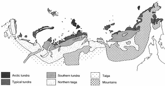 Distribution of vegetation during the Holocene climatic optimum